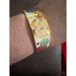 Kate Spade CARRIED AWAY Hot Air Balloon enamel hinged bangle bracelet